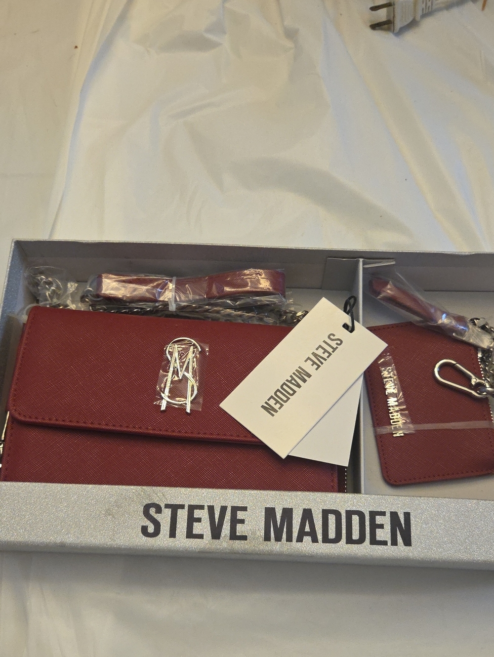 Steve Madden Burgundy Crossbody Wallet with Card Holder